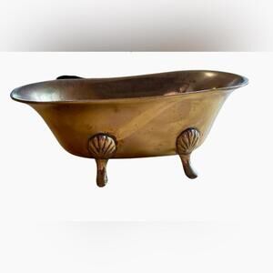 Vintage Brass Clawfoot Bathtub Soap Dish
